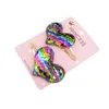 Baby Hair Clips Barrettes Kids Crown heart shape barrette Toddler BB Hairpins Clippers Girls headwear Solid Two sides color Hair Accessories 2PCS/PAIR YL035