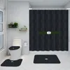 Hotel Bathroom Non Slip Mats Anti Peeping Shower Curtains Fashion Letter Printed Bathroom Four Piece Set