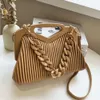 Torebka 2021 dla kobiet Luksusowy Odwrócony Trójkąt Marka Skórzany Klasyczny Crossbody Tote Bag Lady Satchel Woven Chain Torba Hobo