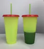 24oz mugs Color Changing Cup Tumblers Plastic Drinking cups with lid and straw Candy colors magic coffee mug BPA FREE!