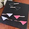 Top Quality Metal Triangle HairClip with Stamp Women Girl P Letter Barrettes Fashion Hair Accessories