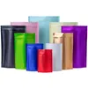 Sacs d'emballage en aluminium Mylar multicolores à fermeture éclair, 12x20cm, 100 pièces, sac d'emballage de fleurs sèches mates, le Logo du client peut être dessus