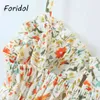 Floral Print Crop Tops Camis Vrouwelijke Zomer Chiffon Leuke Boho Short Strap Ruffle Beach Holiday Clothes 210427