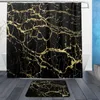 Stylish Gold Black Marble Waterproof Polyester Shower Curtain Curtains3339057