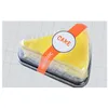 Cake Slice Container Bakningsverktyg Cheesecake Pie Sandwich Container Pies Holder Clear Plastic Triangle Dessert Cake Box TX0066