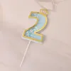 스팽글 디지털 플러그인 카드 생일 번호 케이크 장식 0 1 2 3 4 5 6 7 8 9 케이크 토퍼 소녀 소년 아기 파티 용품 장식 W-01376