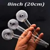 Big Size 8inch lunghezza Pyrex Glass Oil Burner Pipe Clear Water Hand fumatori Pipes bong Accessori strumenti con sfera da 50mm