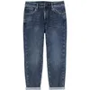 Höst Vinter Bekväma avsmalnande Tjocka Jeans Män Ankellängd Plus Storlek Högkvalitativa Denim Trousers 211108