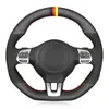 Car Steering Wheel Cover Soft Black Genuine Leather Suede For Volkswagen Golf 6 GTI MK6 VW Polo GTI Scirocco R Passat