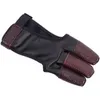 Accesorios para pestañas de Finger Glove de tiro con arco - Guantes de cuero para Recurve Compuesto Arco Tres Guardia Hombres Mujeres