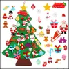 Decorações de Natal Festive Party Fontes Home Jardim Decoração Árvore sentida Santa Claus Family Childrens Brinquedos 2021 J0903 Drop Ergand
