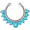 17*15mm Zircon Fake Septum Piercing Nose Ring Hoop For Girl Men Faux Body Clip Rings Jewelry Non-Pierced