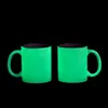 Sublimatie blanco lichtgevende mok gepersonaliseerde warmteoverdracht keramische mok Glow In The Dark 11oz White Water Cup