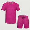 2022 Letnie męskie Projektanci Jogging Garnitur Wysokiej Jakości Mężczyźni Dres Pullover Running Bluza Mężczyzna Krótki Rękaw Spodnie Moda T-shirt + Dwukierki M-3XL