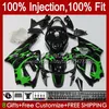 OEM Injection mold Bodywork For KAWASAKI NINJA ZX1200 C ZX1200C ZX 12 R 1200 CC 2000 2001 Body 2No.107 ZX 1200 12R 1200CC ZX-12R 00-01 ZX12R 00 01 Fairing Kit green black