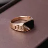 Кольцо со стразами Обручальное кольцо Модные мужские украшения Классический золотой цвет Черные эмалированные кольца для мужчин Рождественская вечеринка Подарок Коктейльное кольцо G230213