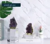 Konst och hantverk Transparent Base Natural Amethyst Artware Crystal Clusters Inredning Artiklar Heminredningar