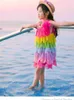 Летние девочки Радужное платье Sundress Детские платья для девочек для девочек Подросток Партия Princess Платье Карнавал Костюм Beach Одежда Q0716