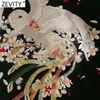 Zeefity Dames Vintage Cross V-hals Phoenix Borduurwerk Casual Kimono Midi Jurk Dames Chic Lace Up Black Vestido DS4947 210603