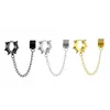 Titanium Steel Chain Ear Cuff Body Jewels Clip On Earring Clips With Chains For Men and Women