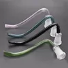 Colorful Glass Bong J Hook Adapter for Ash Catchers 14mm 18mm male Female Glass Straw Curve Tube Pipes DIY Smoking Accessories