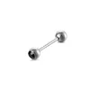 14G Edelstahl Diamant-Zungenpiercing-Ringe, gerader Langhantel-Körperpiercing-Schmuck