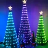 Décorations de Noël LED Arbre Pliable Étanche Contrôle Lumière Avec Top Star Point Jardin Décor 1.2 m/1.5 m/1.8 m