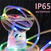 LED String Hose Lights 10m 20m 30m Solar Panel 8 Modes Remote Control Christmas Light Outdoor IP65 Waterproof Decorate Wedding Party Garden