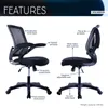 US Stock Commercial Furniture Techni Mobili Mesh Task Office Chair with Flip-Up Arms, Black