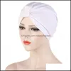 Muts / SKL Caps Hoeden Hoeden, Sjaals Handschoenen Mode Aeserijen Trendy Solid Color Lady Turban Bonnet Zachte Stretch India Wrap Head Sjaal Knoop