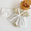 Baby Mädchen Kleidung Sommer Kleidung s Floral Strampler + Hosenträger Rock Anzug Infant Outfit Set 210521