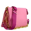 Дизайнерская сумка на плечо высокое качество PU кожаные дамы сумка 2021 новая мода цепь женской сумки буква цветок узор мешка сумки сумки 4 цвета опционально