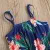 Jumpsuits Summer Baby Kids Girls Straps Romper Flower Leaves Print Sleeveless Jumpsuit Born Infant Toddler Clothing 04 Y8003853
