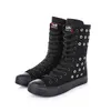 Sprzedawany Stoma Cross-Ti Buty Damskie Wiosna i Lato Krótkie Canister Zipper Side Canvas Buty Casual Buty Mieszkania 210417