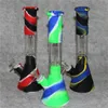 Beaker Bong Tubulação de Água Colorido Silicone Bongs Hookahs com Downstem Dab Rig Glass Haste ShiaiSha Hookah