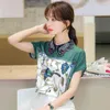 Fashion Women's Shirt Summer Style Doll Collar Short Sleeve Chiffon Personality Top Ladies 210520
