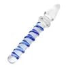 Massage Items Upgrade Fake Penis Crystal Anale Butt Plug Double Ended Head Male Vrouwelijke Masturbator Glas Dildo Volwassen Sexy Speelgoed voor Vrouwen