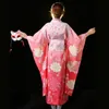 Etniska kläder kawaii kimono japansk stil cosplay kostymer rosa blå traditionell outfit furisode sommar anime söt kostym unga flickor 20