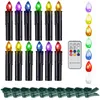LED Candles Colorful Battery-Operated Fake Candle Christmas Tree Light With Timer Remote And Clip Decorative For Halloween Black H1222