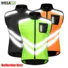 Fietsenjassen Wosawe Reflecterend winddicht herenjack ademende MTB Road Mountain Bike Vest Mouwess Safety Sports windbreaker