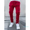 Designer- Cargo Pants Spring And Autumn Men's Stretch Multi-Pocket Reflective Straight Sports Fitness Casual Trousers Joggers