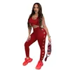 2022 Designer Pants Set Hollow Out Womens Two Piece Sets Summer Wear Tracksuits Sexy U-neck Vest Leggings Outfits