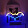 Halloween-decoratie LED-neonbordlicht Indoor Nachttafellamp met batterij of USB-aangedreven voor Party Home Room9445429