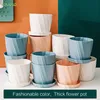 Kraflo garden Factory Wholesale fashion Flower pot stand to send imitation ceramic Succulents flowerpots good price