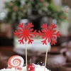Snöflinga tårta topper present wrap gullig tecknad cupcake flaggor för bröllop födelsedagsfest baby shower dekoration kakor toppers leveranser