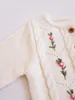 INS fille vêtements tricoté Cardigan à manches longues fleur simple boutonnage Design pull 100% coton haut hiver vêtements chauds