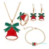 Julklappsserie Halsband Santa Claus Bell Festival Party Decorations Örhängen Halsband Armband Multi-Piece Set