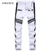 Hommes Hip-hop Stripe design Patchwork Ripped Stretch Slim Jeans Streetwear Coton Homme Casual Joggers Denim pantalon Plus La Taille 42 210330