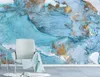 カスタム壁紙大理石パターンピンクブルー背景壁画飾りリビングルームの寝室