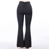 Viifaa Noir Solide Taille Haute Skinny Flare Pantalon Femmes Froncé Dos Slim Fit Femme Printemps Extensible Pantalon 211112